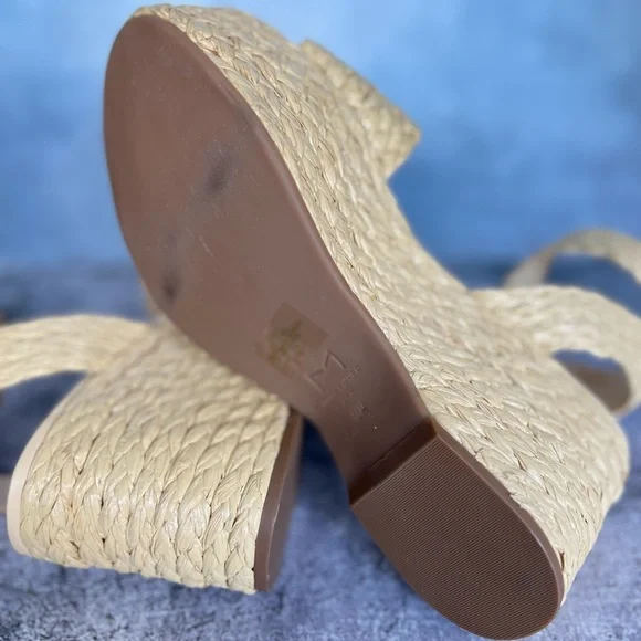 Espadrilles wedges natural tan sandals vacation shoes boho - Picture 8 of 13